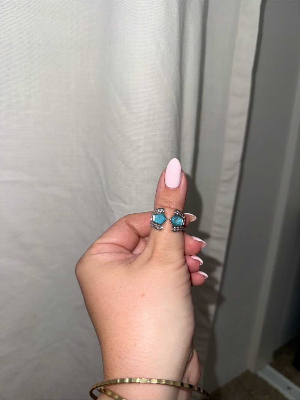 Bomb Party Turquoise Crystal Open Ring - Women Jewelry